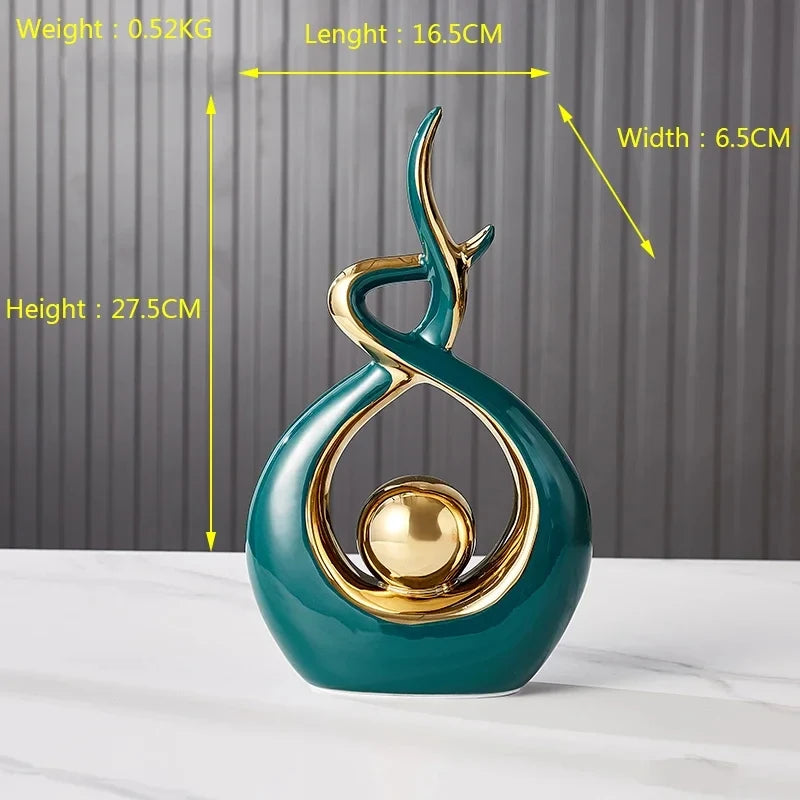 Elegant Modern Art Sculptures; Feng Shui Ornaments