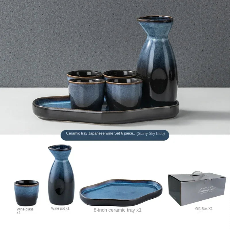 Handmade Japanese Style Sake Warmer & Cups