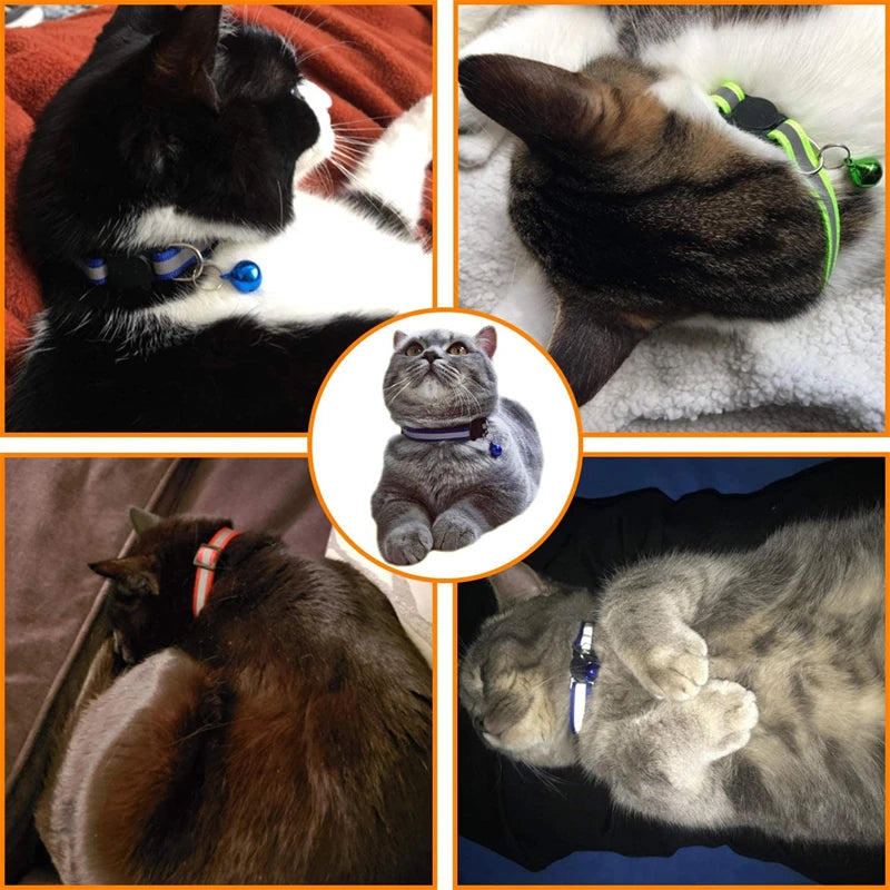 Reflective Cat Bell Collars, Adjustable
