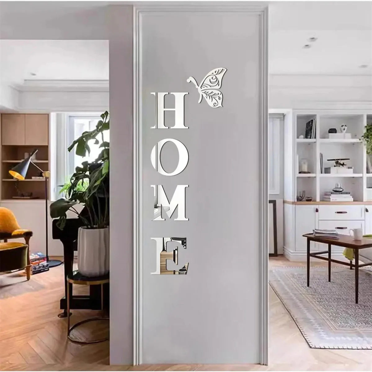 HOME Logo 3D Mirror Wall Entrance Decoration