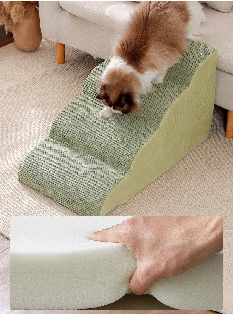 1/2/3/4 Pet Stairs, Ramp; Washable Non-Slip Cover