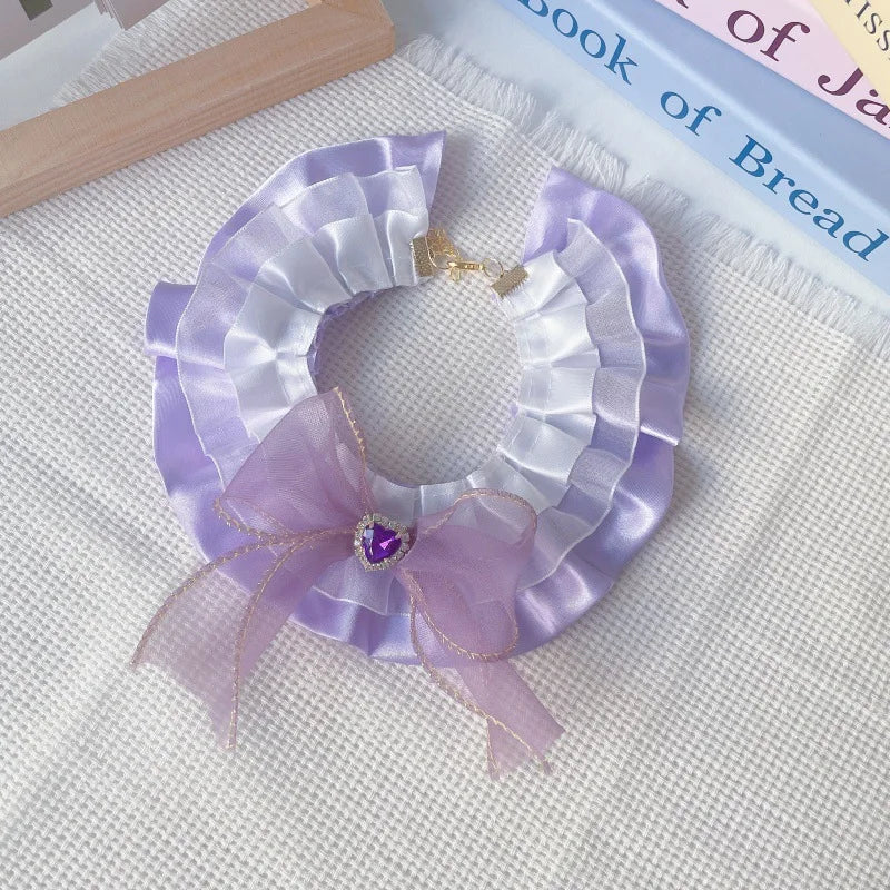 Pet Lace Necklace, Princess Bow Scarf