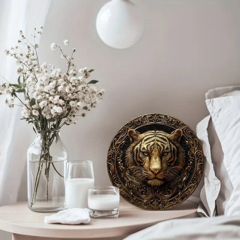 Enchanting Tiger Theme 3D Metal Wall Decor