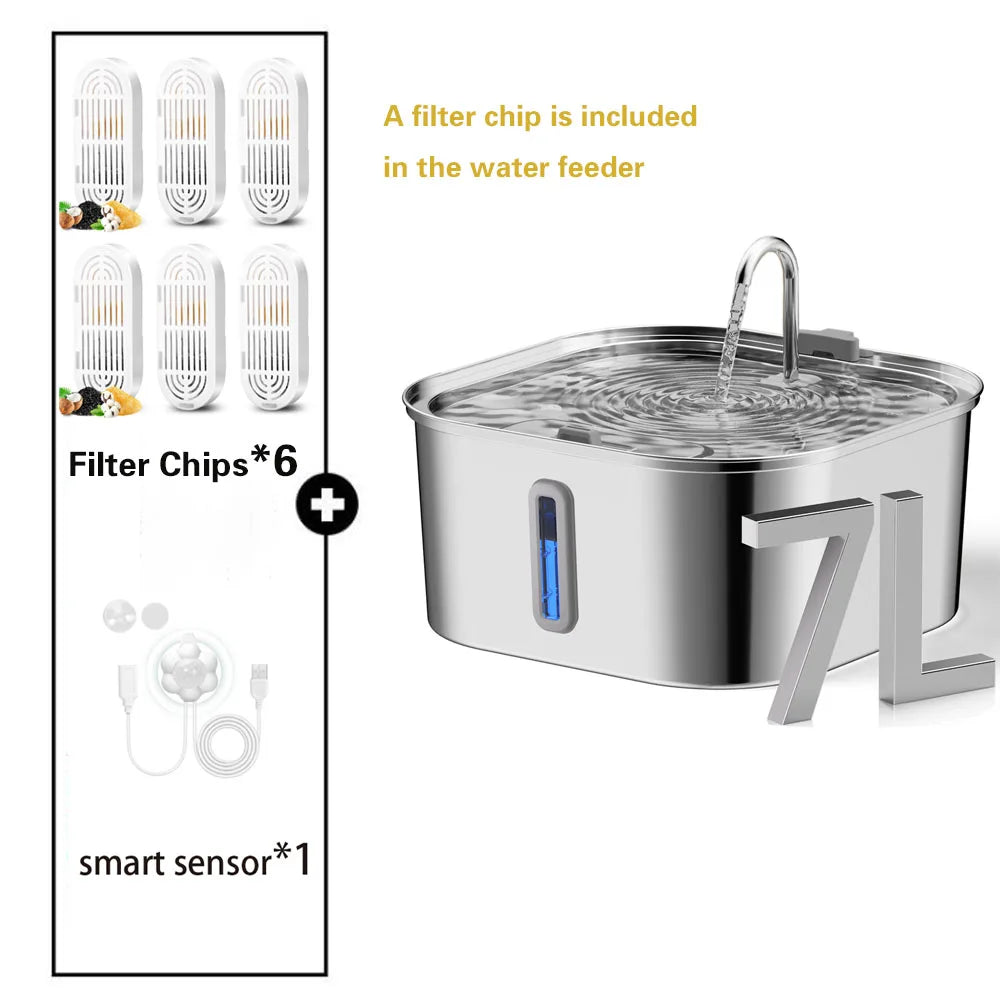 14L/7L Automatic Dog Water Fountain Stainless Steel