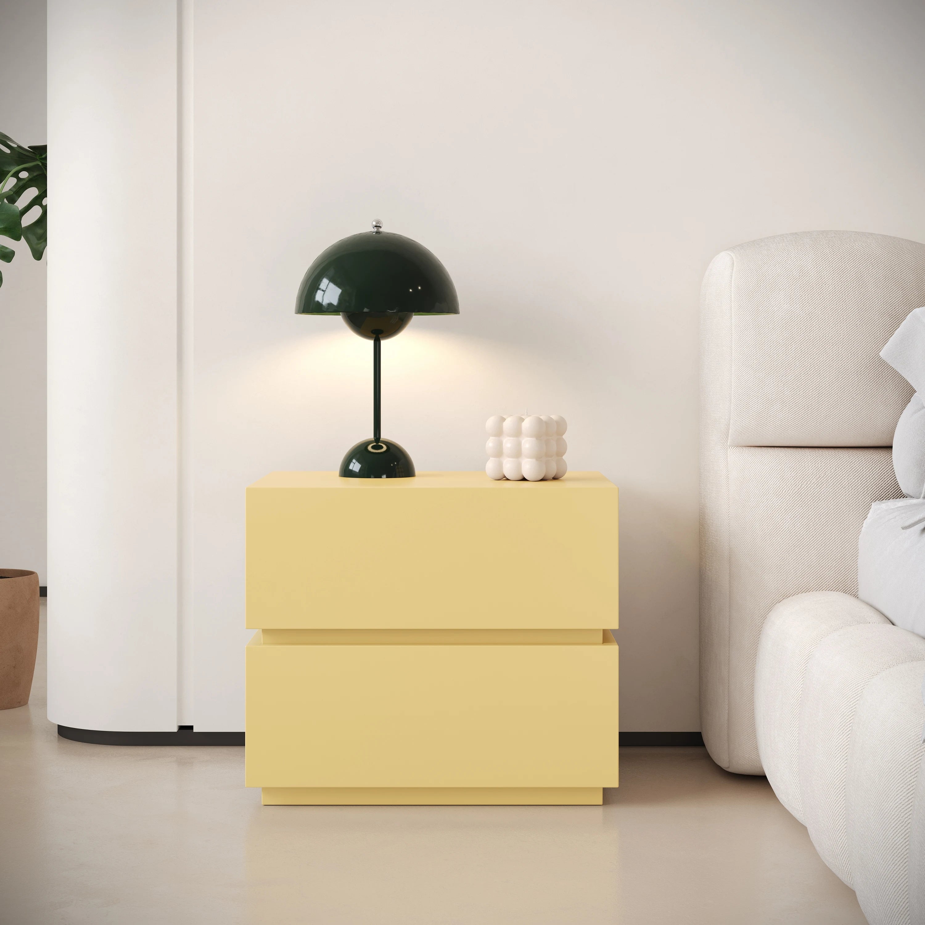 Modern Minimalist Bedside Nightstand; Luxury Decor