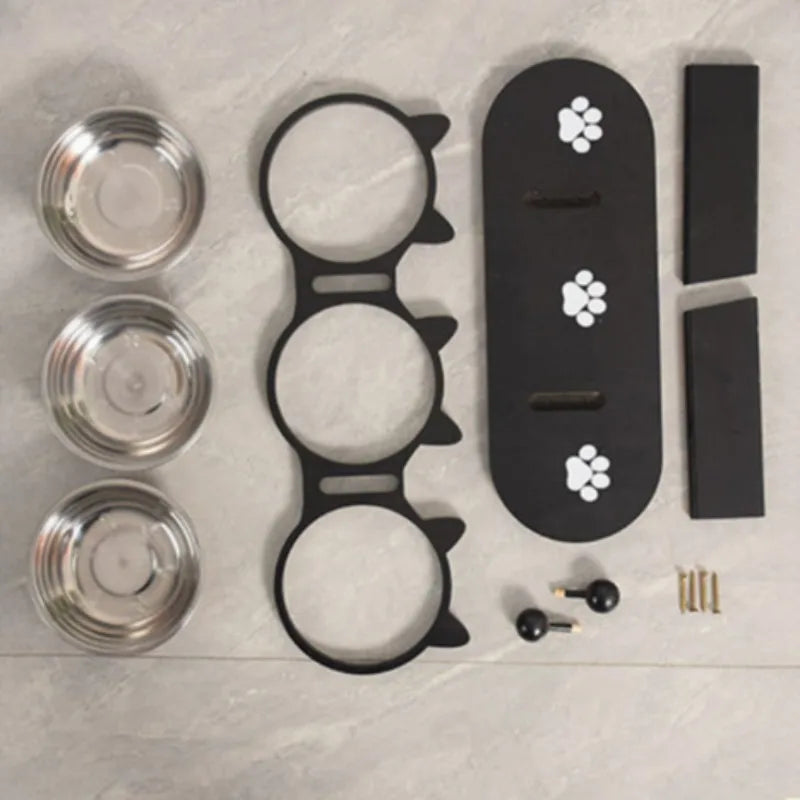 Adjustable 15-Degree Slanted Elevated Cat Feeder