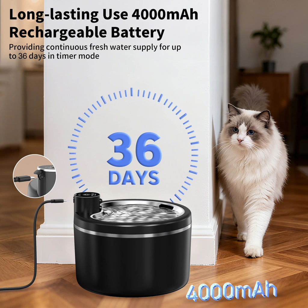 3L Stainless Steel Pet Water Fountain