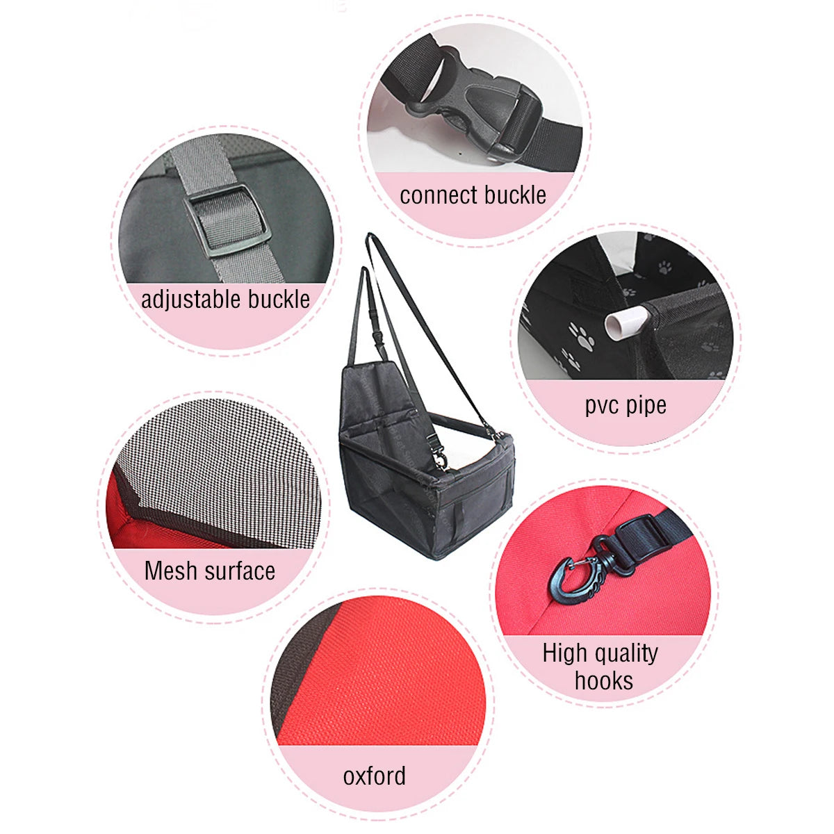 Deluxe Dog Safety Car Seat & Harness