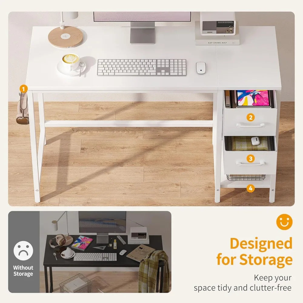 Desk with Reversible Design for Home Study or Gaming