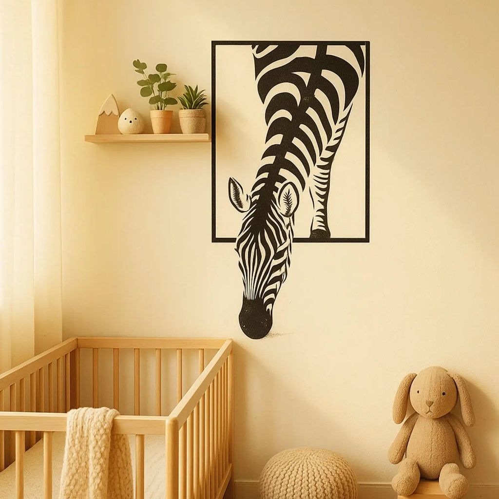 Metal Zebra Wall Art - Farmhouse Home Decor